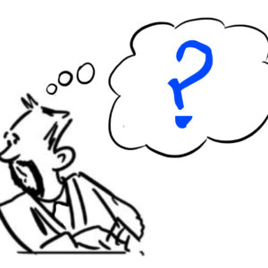 man thinking with a question mark